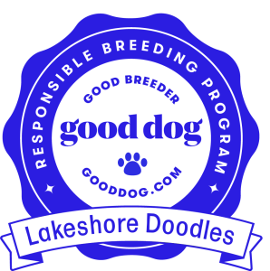 Good Dog Responsible Breeder Program Award. Lakeshore Doodles.