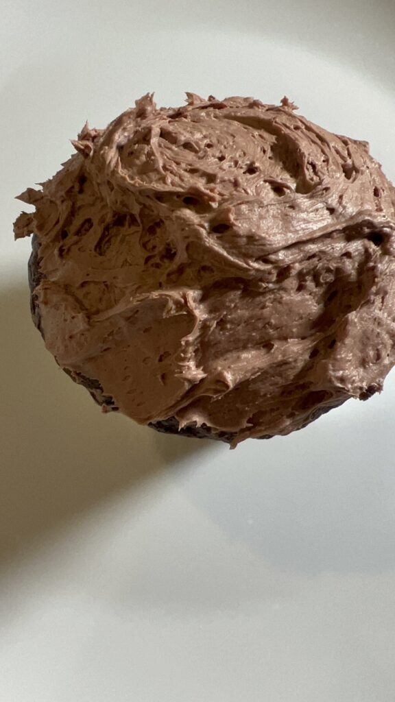 Chocolate cupcake with cherries