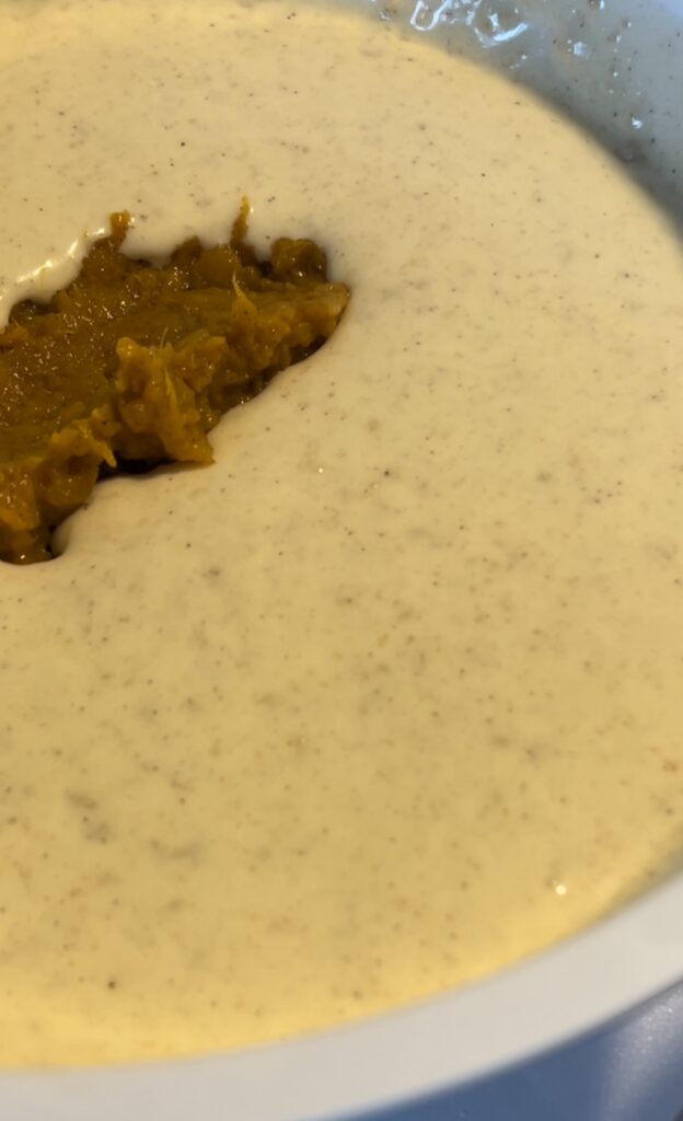 Adding sweet potato to cake