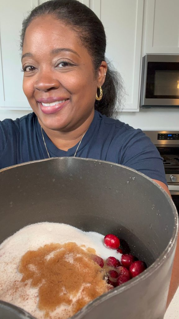 Making cranberry filling