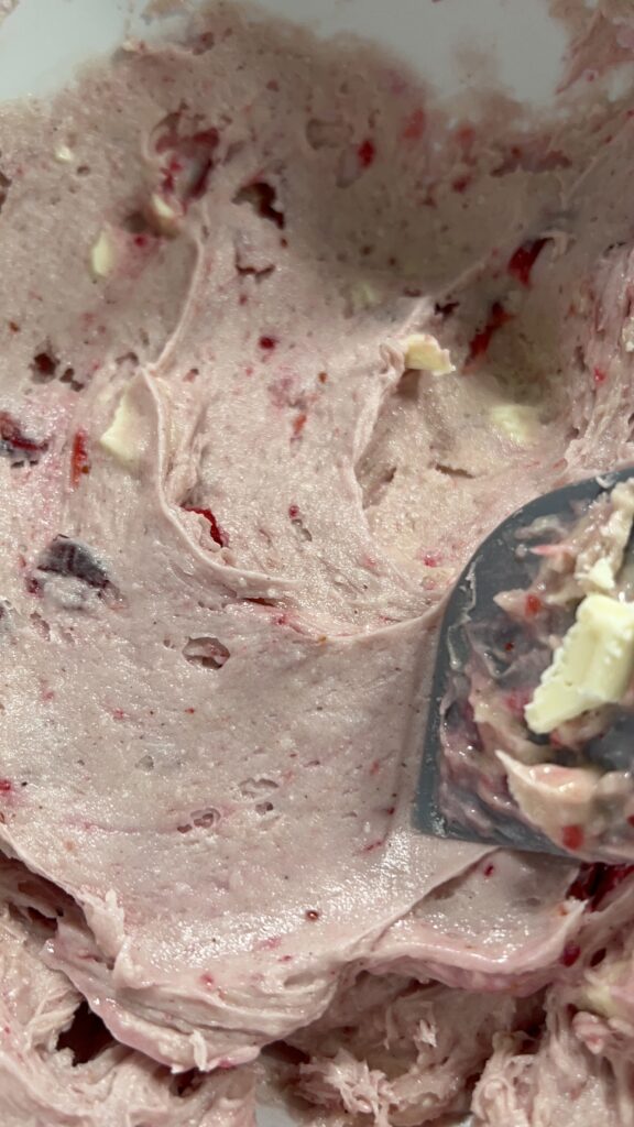 White chocolate cranberry batter 