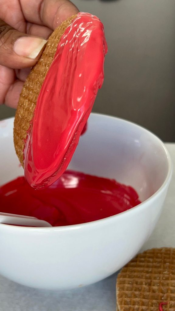 Caramel desserts dipped in chocolate