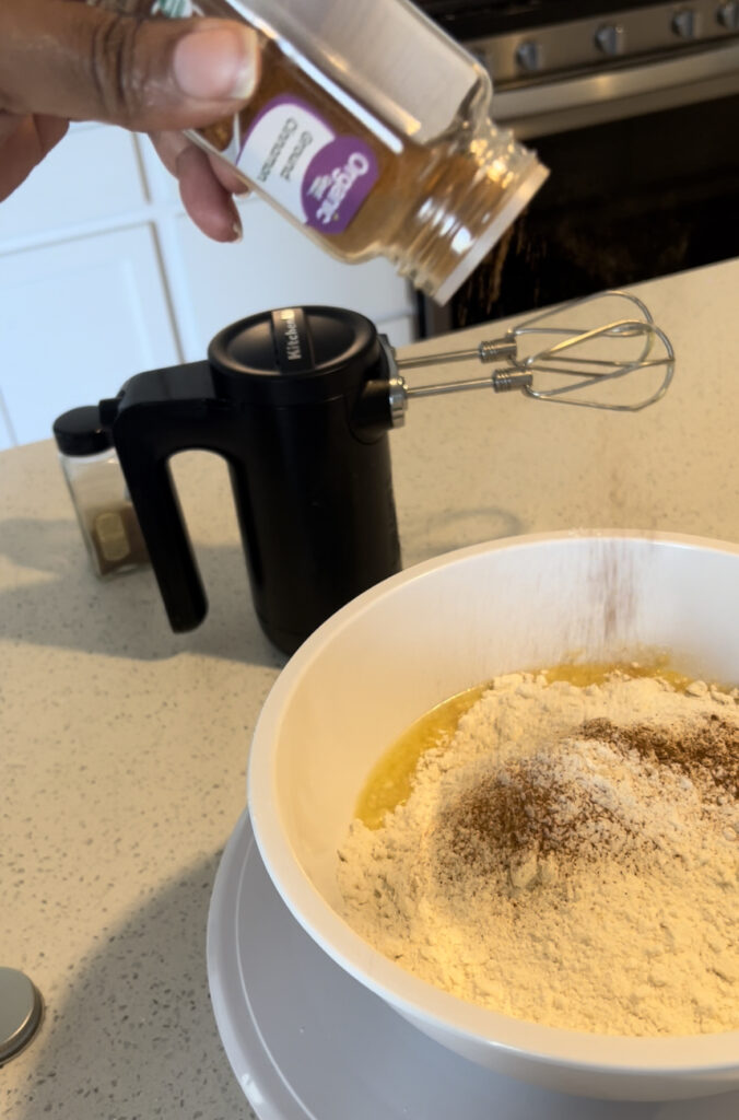 Adding Cinnamon and Nutmeg