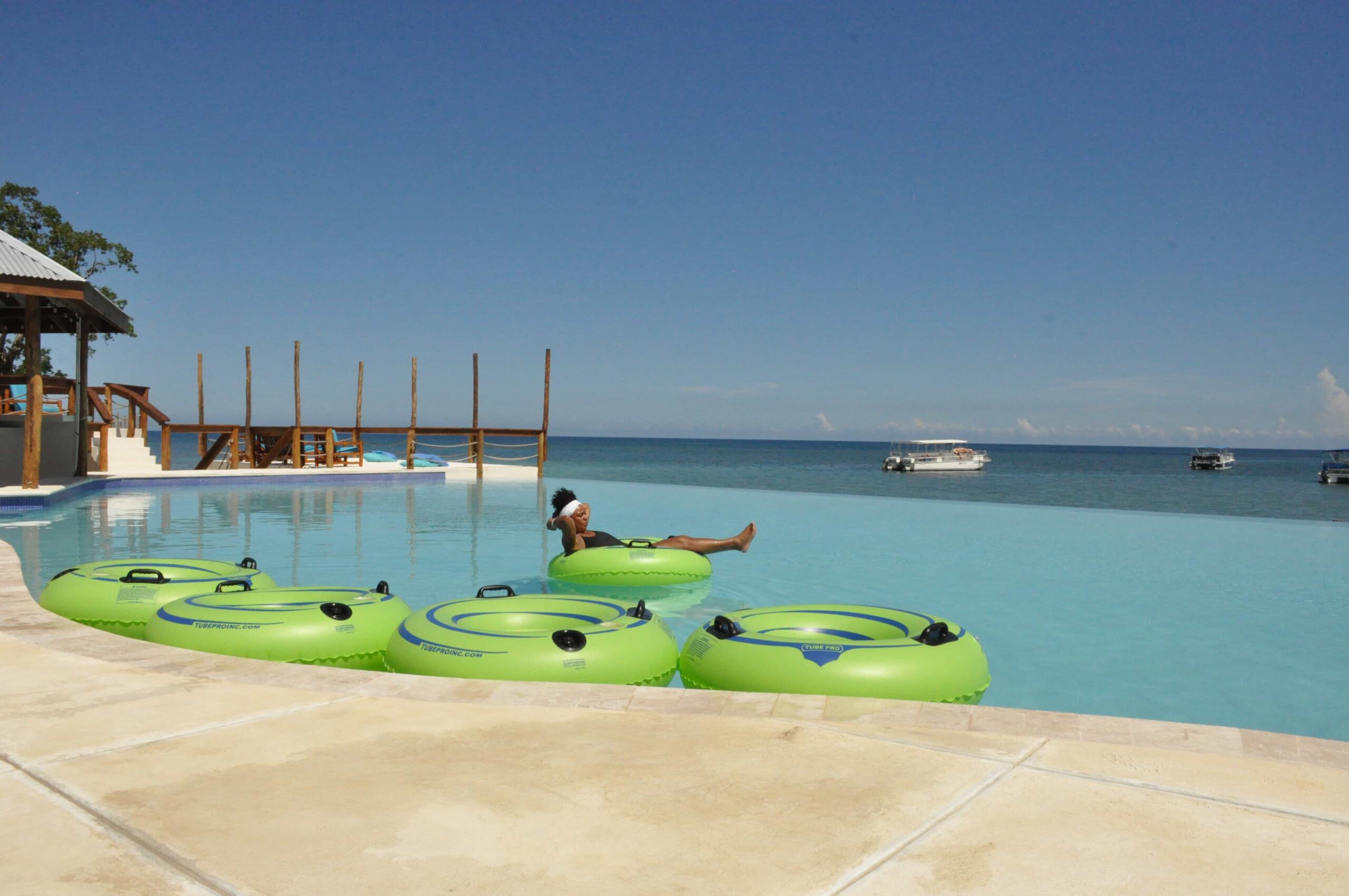 Tubing  on a Jamaica  villa vacation