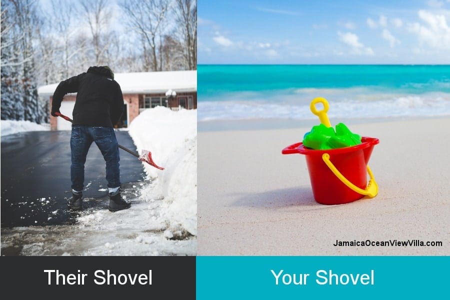 snow shovels vs. sand shovels