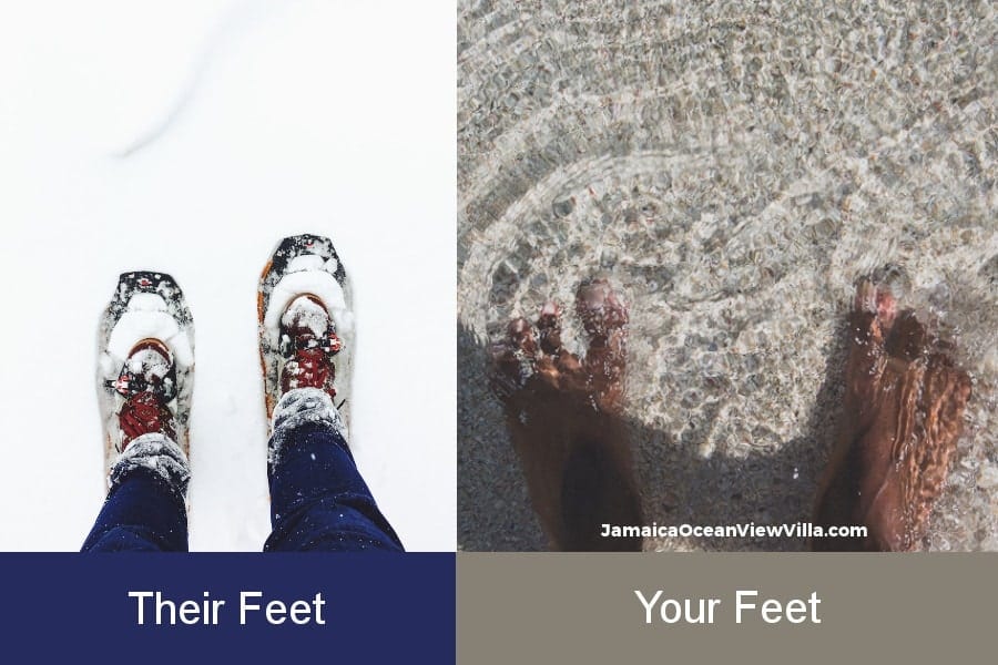 sandy feet are better than snow-covered feet