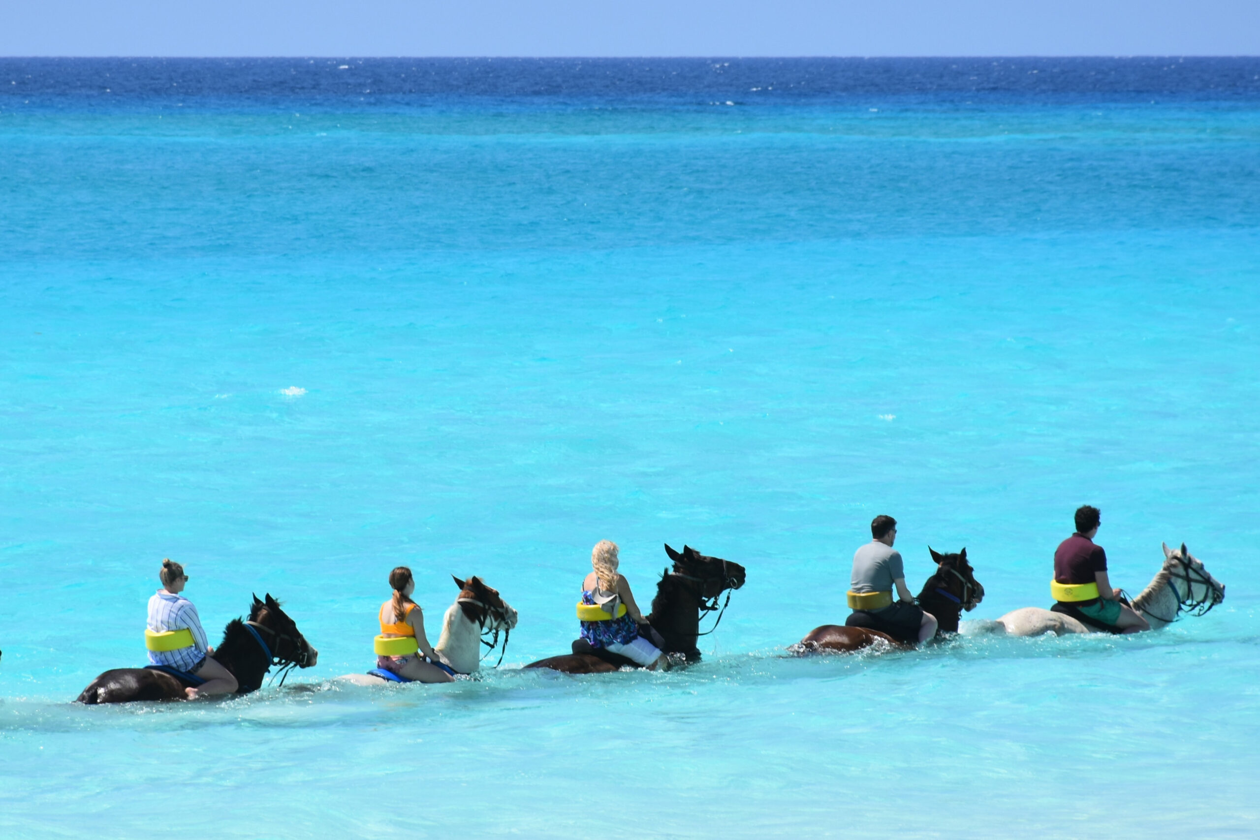 Jamaica horseback riding in the sea