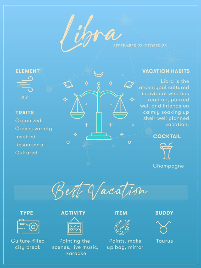 Vacation Zodiac sign Libra